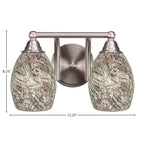 Paramount Two Light Bath Bar in Brushed Nickel with 5" Natural Fusion Shade