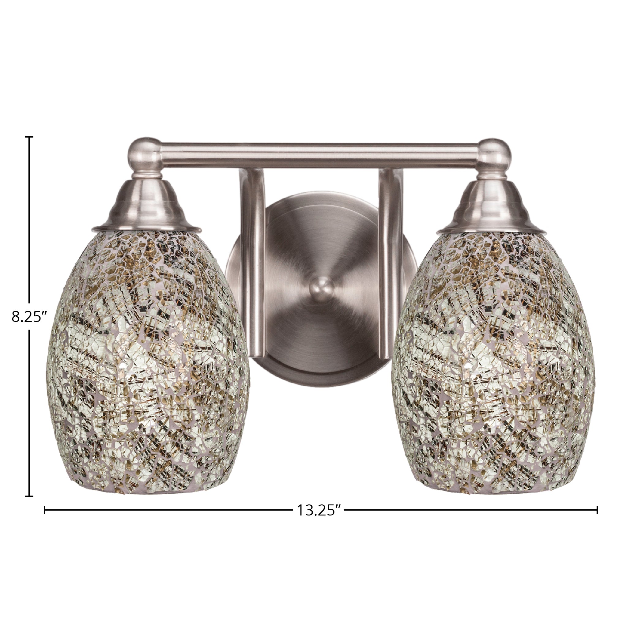 Paramount Two Light Bath Bar in Brushed Nickel with 5" Natural Fusion Shade