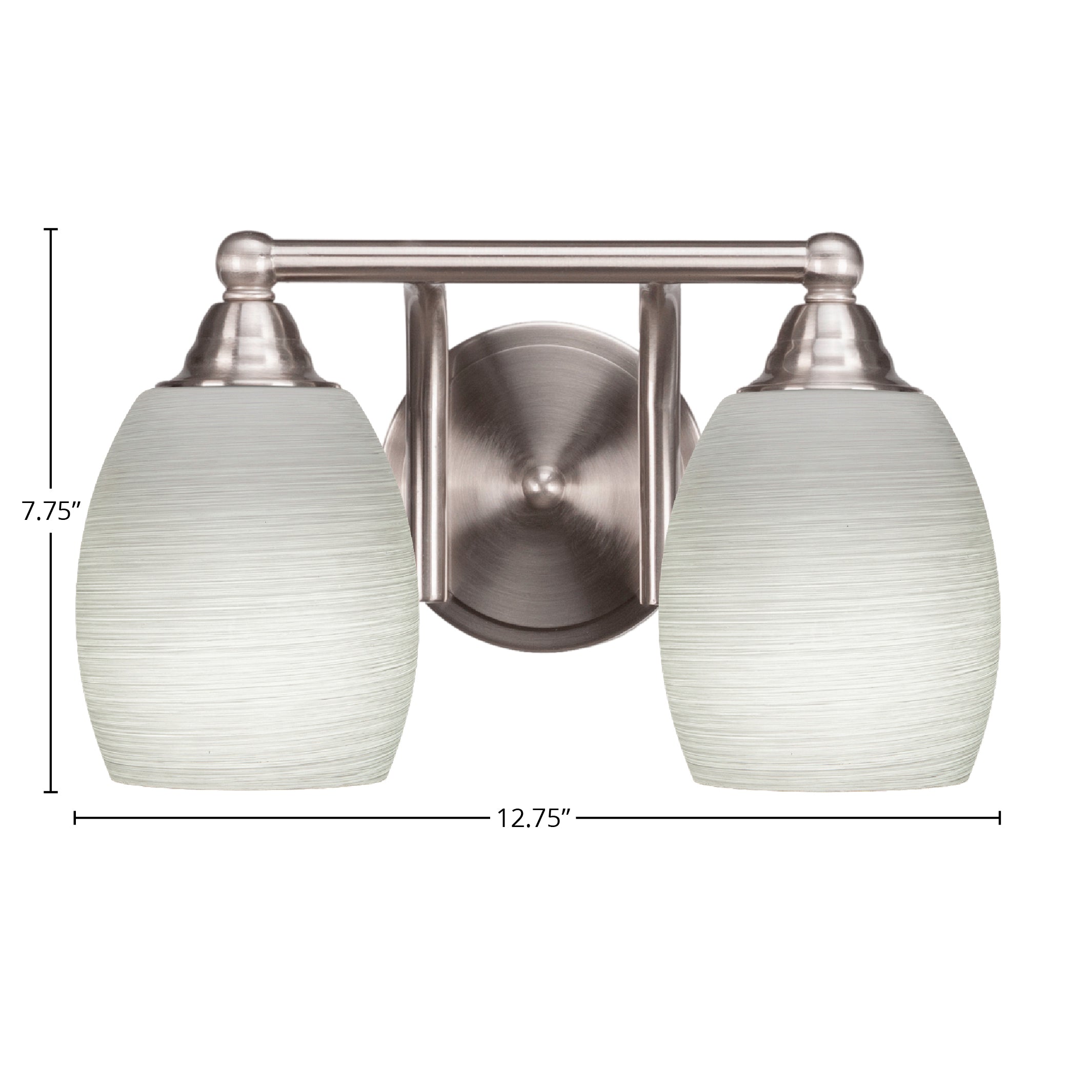 Paramount Two Light Bath Bar in Brushed Nickel with 5" White Linen Shade