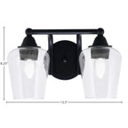 Paramount Two Light Bath Bar in Matte Black with 5" Clear Bubble Shade