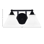 Paramount Two Light Bath Bar in Matte Black with 7" White Muslin Shade