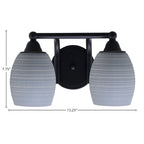 Paramount Two Light Bath Bar in Matte Black with 5" Gray Matrix Shade