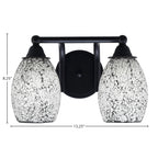 Paramount Two Light Bath Bar in Matte Black with 5" Black Fusion Shade