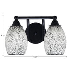 Paramount Two Light Bath Bar in Matte Black with 5" Natural Fusion Shade
