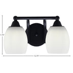 Paramount Two Light Bath Bar in Matte Black with 5" White Linen Shade
