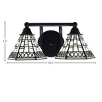 Paramount Two Light Bath Bar in Matte Black with 7" Pewter Art Glass Shade