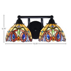 Paramount Two Light Bath Bar in Matte Black with 7" Lynx Art Glass Shade