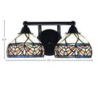 Paramount Two Light Bath Bar in Matte Black with 7" Royal Merlot Art Glass Shade