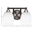 Paramount Two Light Bath Bar in Matte Black & Brushed Nickel with 5" White Matrix Shade