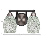 Paramount Two Light Bath Bar in Matte Black & Brushed Nickel with 5" Black Fusion Shade