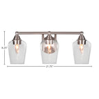 Paramount Three Light Bath Bar in Brushed Nickel with 5" Clear Bubble Shade