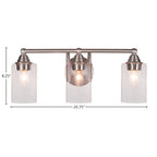 Paramount Three Light Bath Bar in Brushed Nickel with 4" Clear Bubble Shade