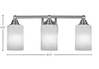 Paramount Three Light Bath Bar in Brushed Nickel with 4" White Marble Shade