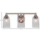 Paramount Three Light Bath Bar in Brushed Nickel with 4" Smoke Bubble Shade