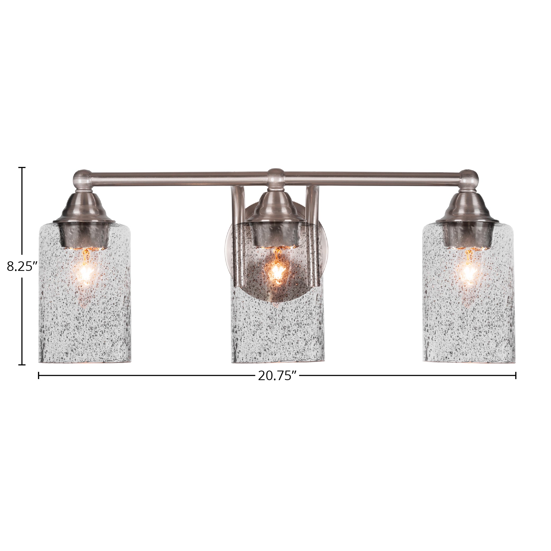 Paramount Three Light Bath Bar in Brushed Nickel with 4" Smoke Bubble Shade