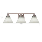 Paramount Three Light Bath Bar in Brushed Nickel with 7" White Muslin Shade