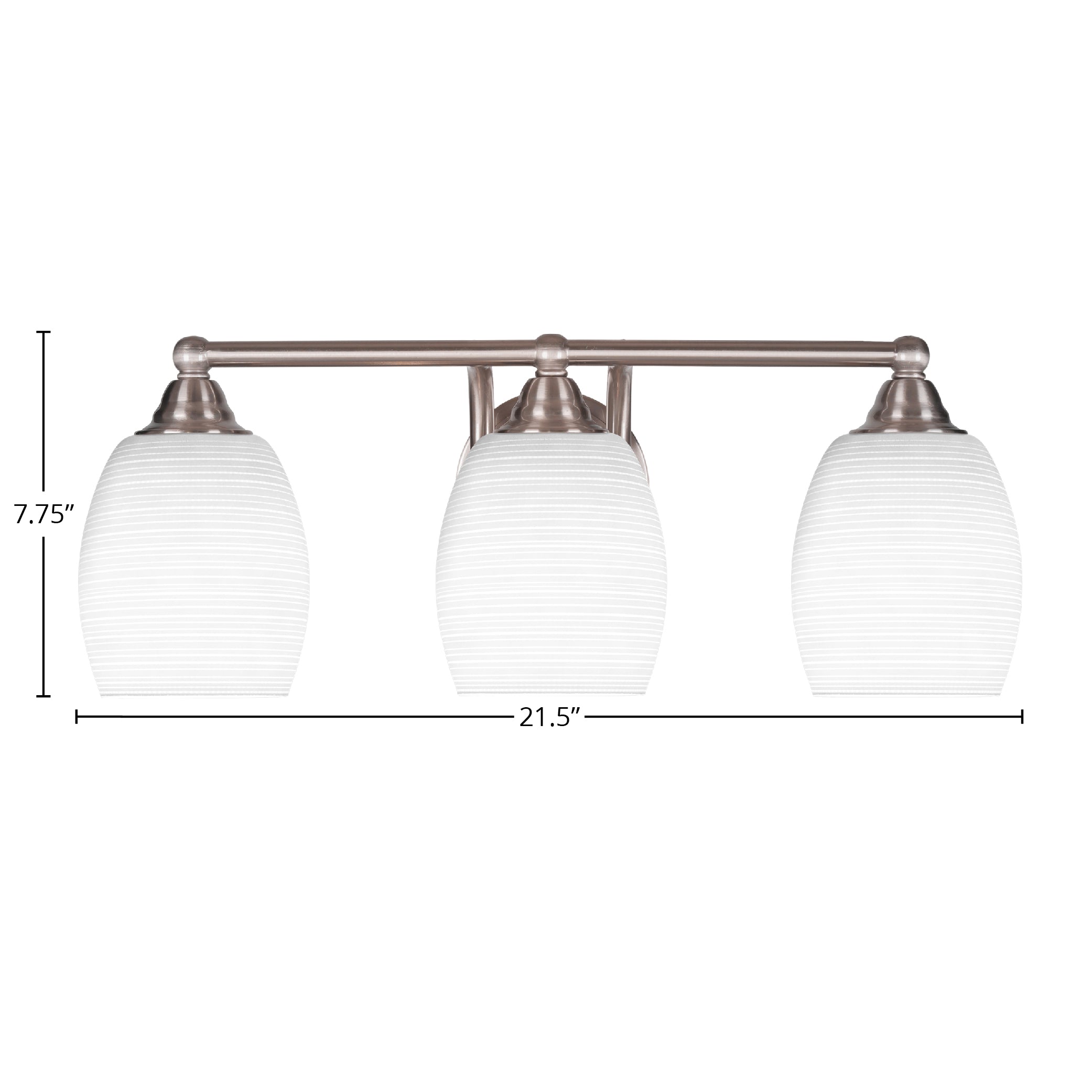 Paramount Three Light Bath Bar in Brushed Nickel with 5" White Matrix Shade