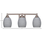 Paramount Three Light Bath Bar in Brushed Nickel with 5" Gray Matrix Shade