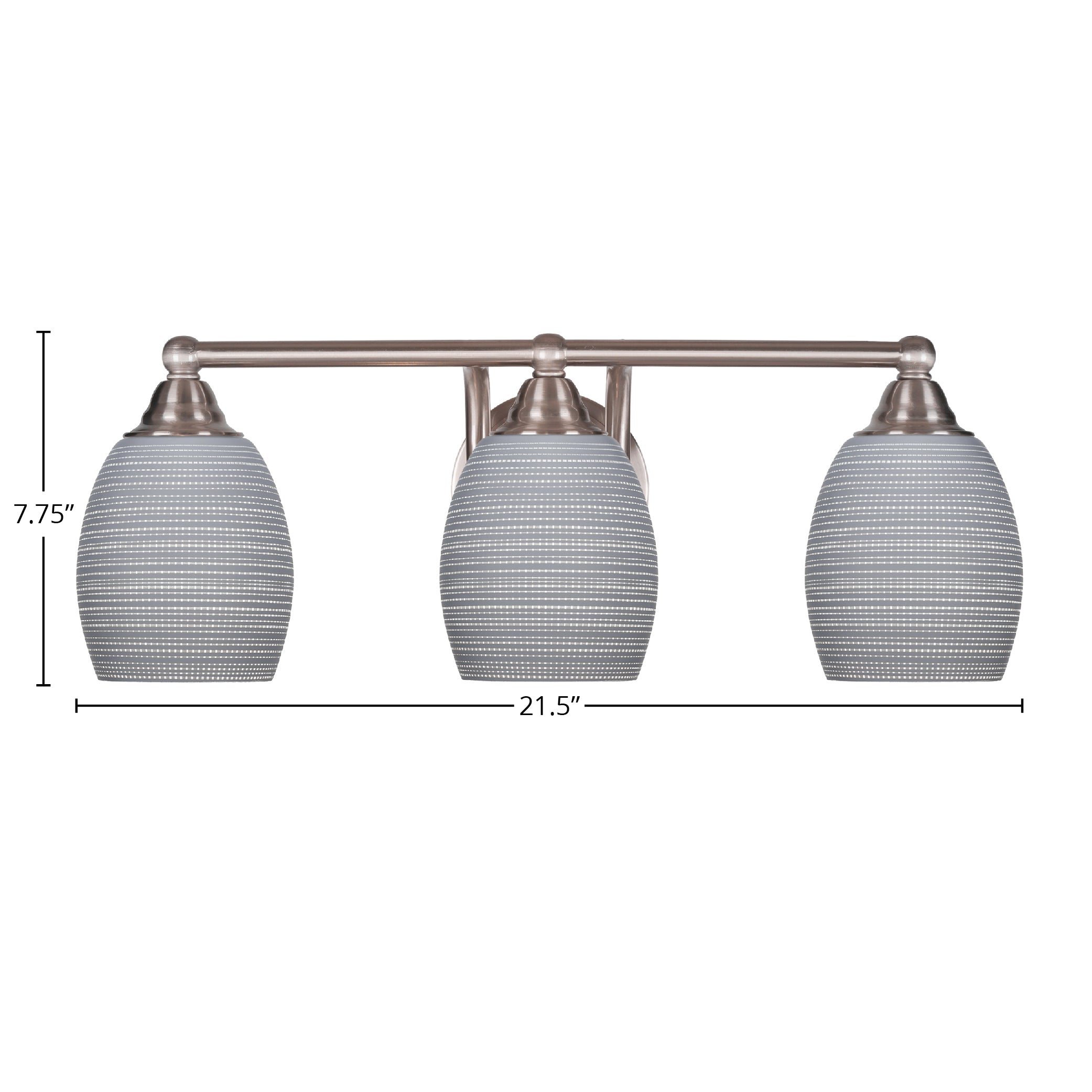 Paramount Three Light Bath Bar in Brushed Nickel with 5" Gray Matrix Shade