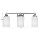 Paramount Three Light Bath Bar in Brushed Nickel with 4" White Matrix Shade