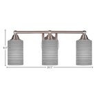 Paramount Three Light Bath Bar in Brushed Nickel with 4" Gray Matrix Shade