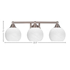 Paramount Three Light Bath Bar in Brushed Nickel with 5.75" White Marble Shade