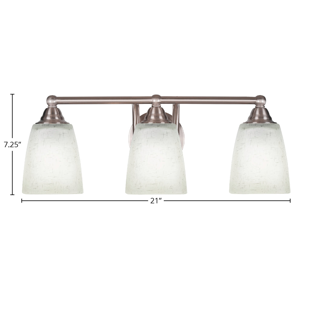 Paramount Three Light Bath Bar in Brushed Nickel with 4.5" Square White Muslin Shade