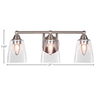 Paramount Three Light Bath Bar in Brushed Nickel with 4.5" Square Clear Bubble Shade