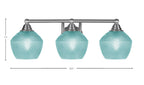 Paramount Three Light Bath Bar in Brushed Nickel with Turquoise Textured Shade