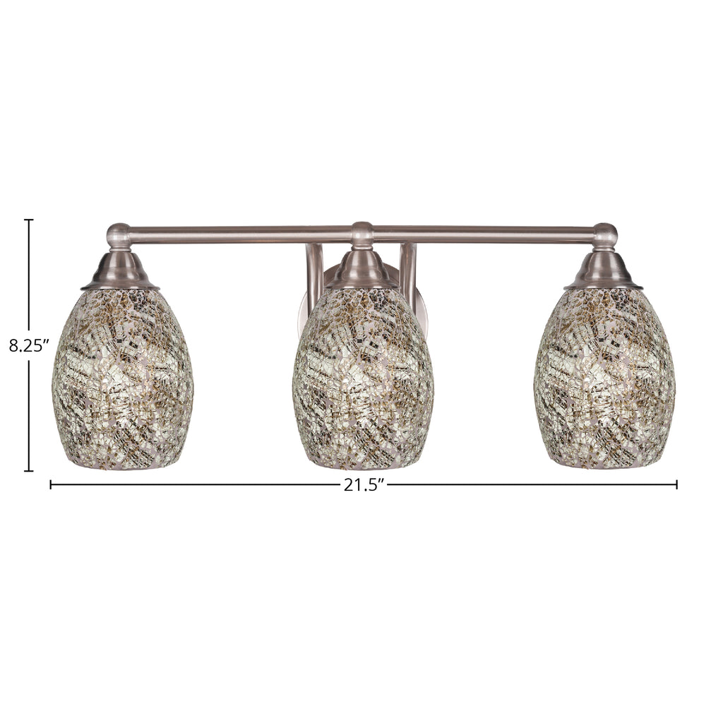 Paramount Three Light Bath Bar in Brushed Nickel with 5" Natural Fusion Shade