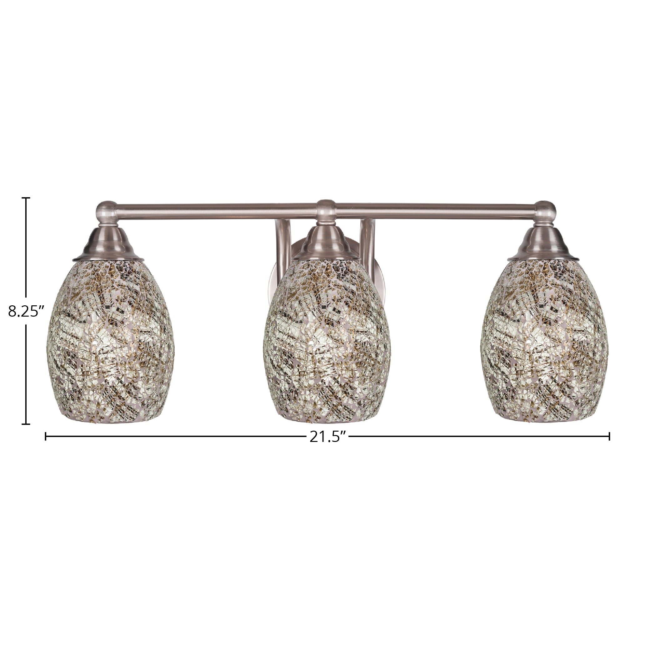 Paramount Three Light Bath Bar in Brushed Nickel with 5" Natural Fusion Shade