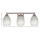 Paramount Three Light Bath Bar in Brushed Nickel with 5" White Linen Shade