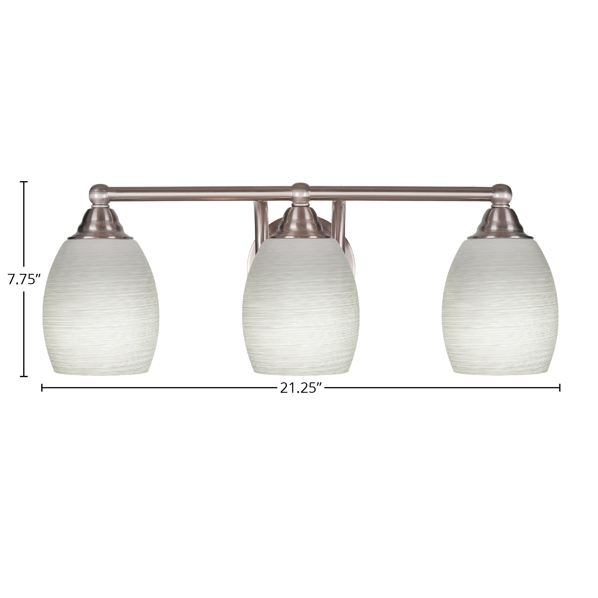Paramount Three Light Bath Bar in Brushed Nickel with 5" White Linen Shade