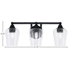Paramount Three Light Bath Bar in Matte Black with 5" Clear Bubble Shade