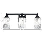 Paramount Three Light Bath Bar in Matte Black with 4" Onyx Swirl Shade