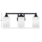 Paramount Three Light Bath Bar in Matte Black with 4" White Muslin Shade