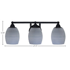 Paramount Three Light Bath Bar in Matte Black with 5" Gray Matrix Shade
