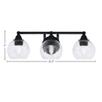Paramount Three Light Bath Bar in Matte Black with 5.75" Clear Bubble Shade