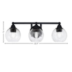 Paramount Three Light Bath Bar in Matte Black with 5.75" Smoke Bubble Shade