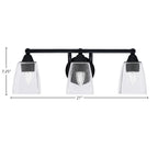 Paramount Three Light Bath Bar in Matte Black with 4.5" Square Clear Bubble Shade