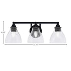 Paramount Three Light Bath Bar in Matte Black with 6.25" Clear Bubble Shade