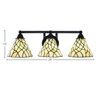 Paramount Three Light Bath Bar in Matte Black with 7" Sandhill Art Glass Shade