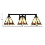 Paramount Three Light Bath Bar in Matte Black with 7" Zion Art Glass Shade