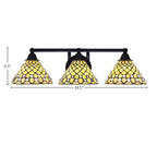 Paramount Three Light Bath Bar in Matte Black with 7" Starlight Art Glass Shade