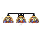 Paramount Three Light Bath Bar in Matte Black with 7" Lynx Art Glass Shade