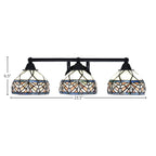 Paramount Three Light Bath Bar in Matte Black with 7" Royal Merlot Art Glass Shade