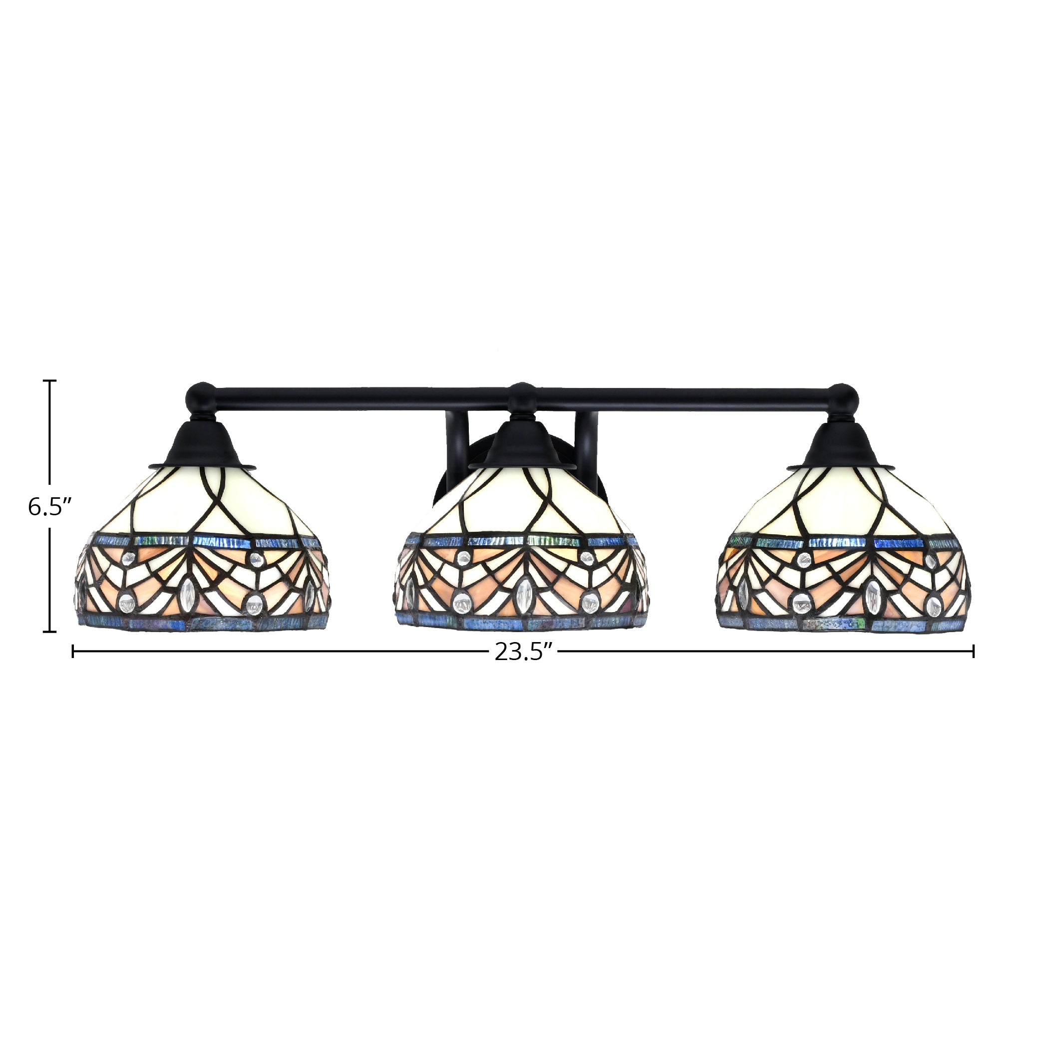 Paramount Three Light Bath Bar in Matte Black with 7" Royal Merlot Art Glass Shade