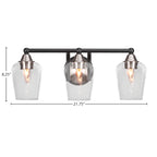 Paramount Three Light Bath Bar in Matte Black & Brushed Nickel with 5" Clear Bubble Shade