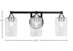 Paramount Three Light Bath Bar in Matte Black & Brushed Nickel with 4" Smoke Bubble Shade
