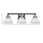 Paramount Three Light Bath Bar in Matte Black & Brushed Nickel with 7" White Muslin Shade